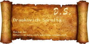 Draskovich Sarolta névjegykártya